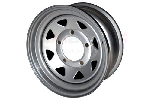 GRW002 SILVER 8 SPOKE 7x16 STEEL ROAD WHEEL - DEF - D1 - RRC