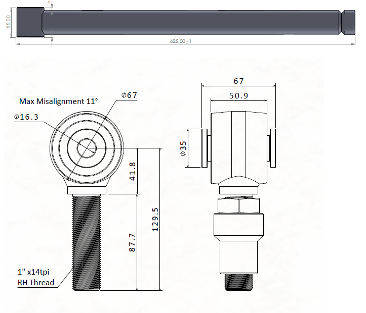 TF532 JOHNNY JOINT REAR RADIUS ARMS (PR) - DEF/D1/RRC