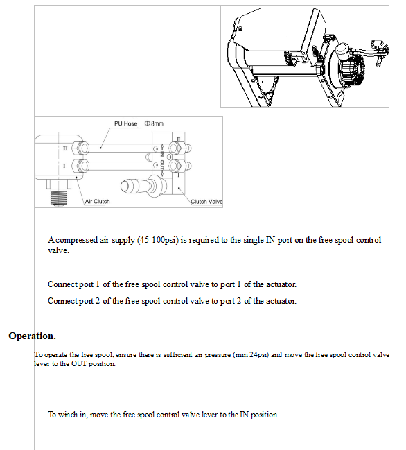 TF3361 TERRAFIRMA TWIN MOTOR WINCH OPTIONAL AIR OPERATED FREE SPOOL KIT