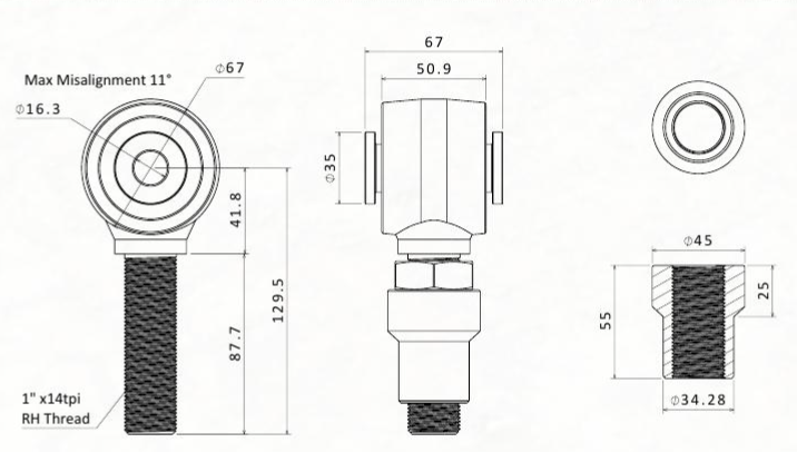 TF532RJ zinc plated heavy duty replacement Johnny joint for TF532
