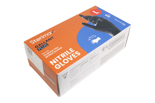 GA90005 GALLANT PLUS BLACK NITRILE GLOVES LARGE (BOX OF 100)