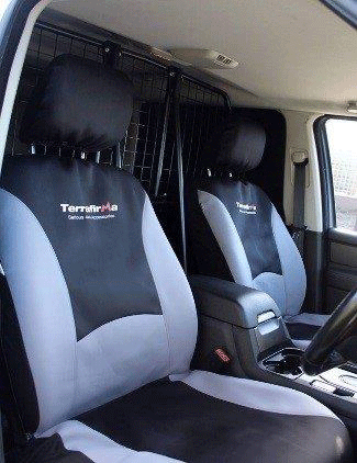 GI219 TERRAFIRMA WATERPROOF FRONT SEAT COVERS PAIR - BLACK/GREY ALL SUV