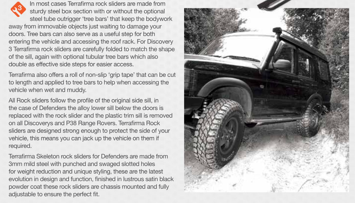 TF801GAL TERRAFIRMA GALVANISED ROCK SLIDERS WITH TREE BARS DEFENDER 90