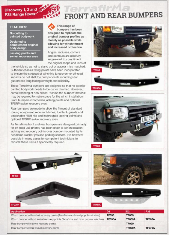 TF090A TERRAFIRMA REAR HEAVY DUTY BUMPER - DISCO 2