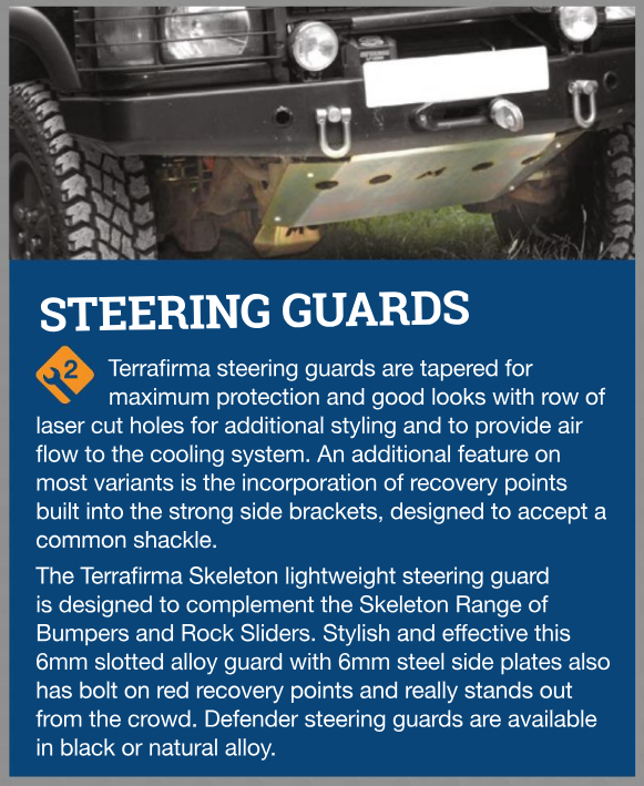 TF841LB TERRAFIRMA STEERING GUARD - LHD - BLACK ALLOY - DEFENDER
