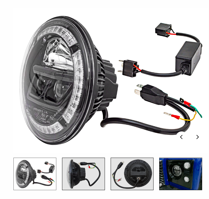 DA3462 PAIR 7 INCH HALO DRL HEADLAMP RHD
