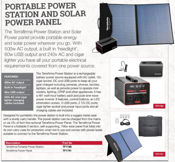 TF1741 TERRAFIRMA 100W PORTABLE SOLAR PANEL