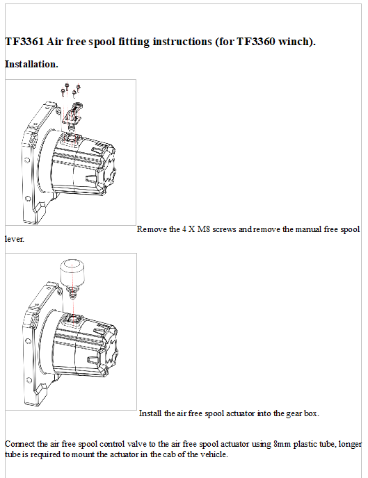 TF3361 TERRAFIRMA TWIN MOTOR WINCH OPTIONAL AIR OPERATED FREE SPOOL KIT