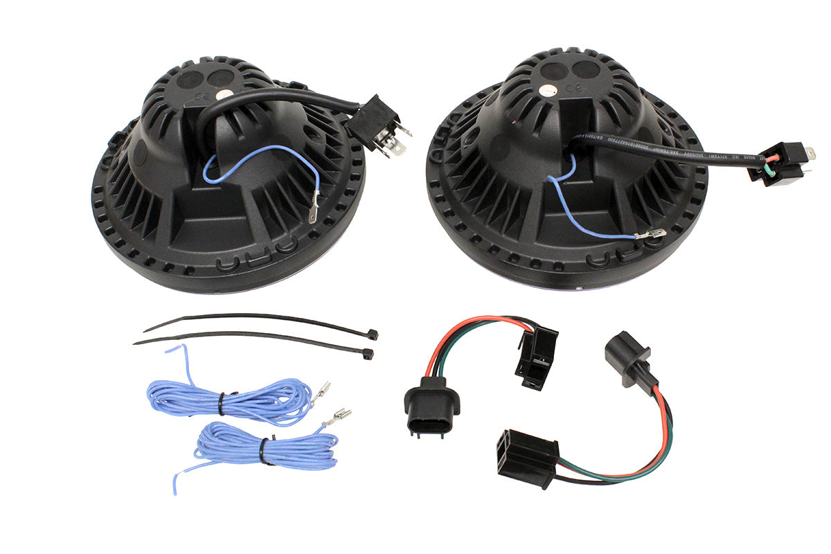 TF7111 7" HALO & BAR SMOKED LED HEADLIGHTS LHD (PAIR)