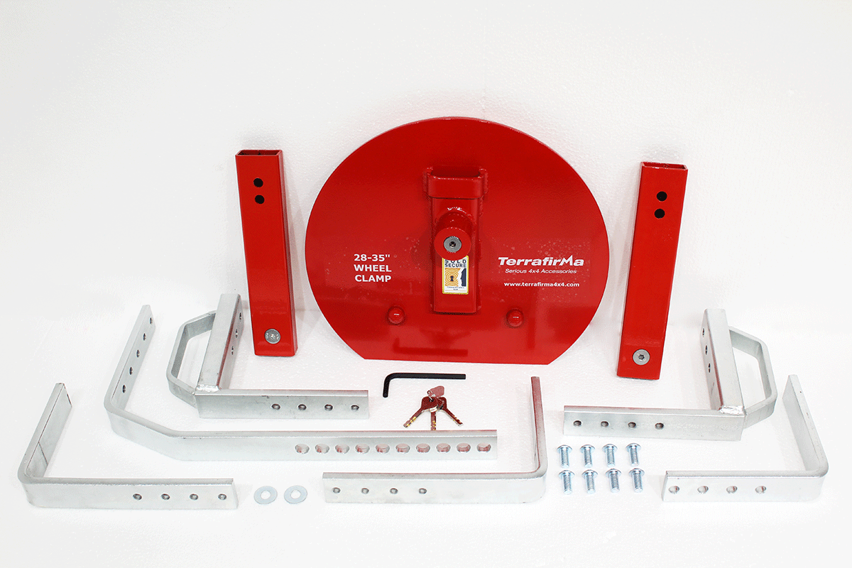 TF758 TERRAFIRMA XL SECURITY WHEEL CLAMP suits wheels from 32" to 35" dia.